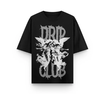 TEE DRIP ANGEL GLITTER BLACK