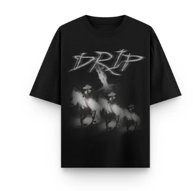TEE DRIP HORSE BLACK